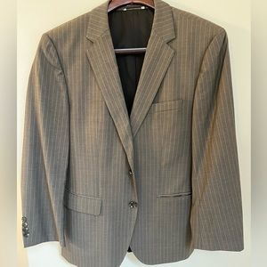 Hugo Boss Suit. brown pinstripes. 38S pants: W33, L28”